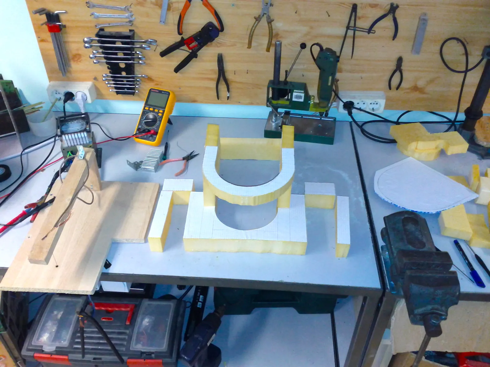 Parts of the upper section after being cut out