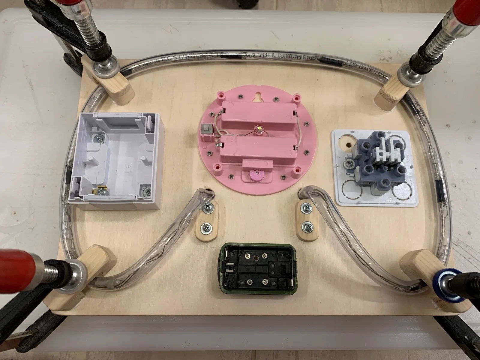 Wiring and component test-fitting of the electronics panel