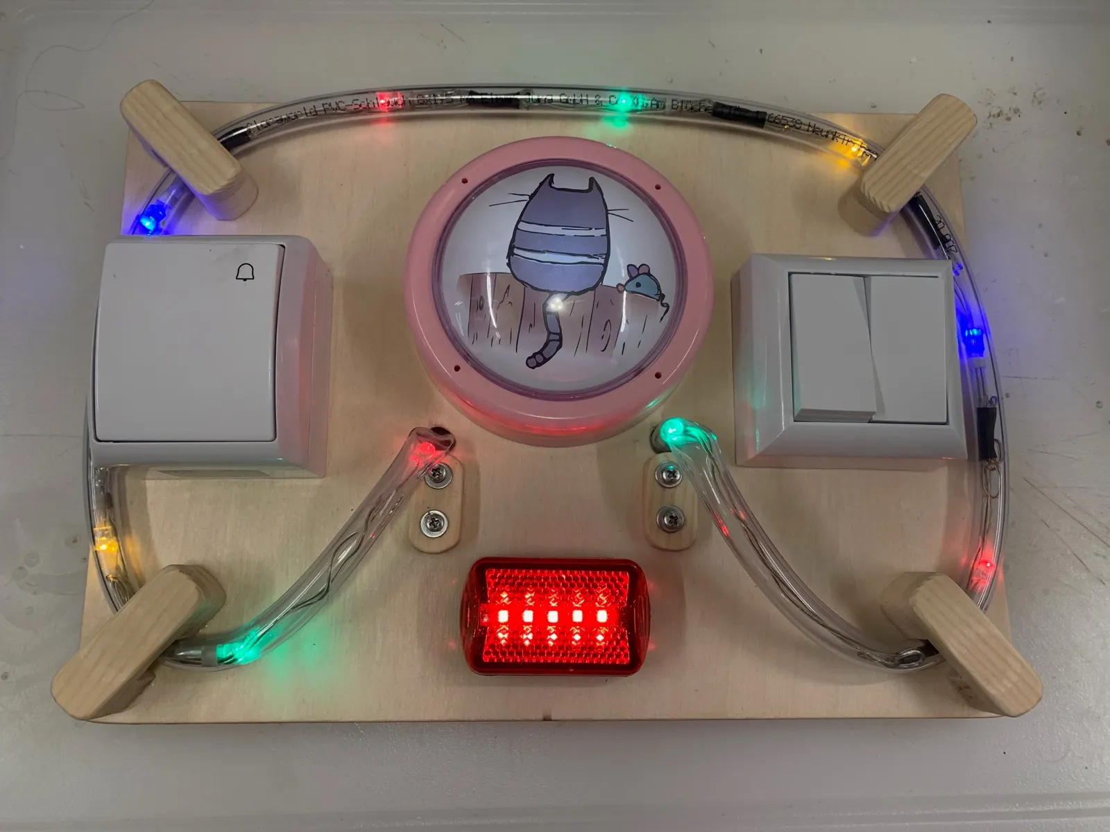 The electronics panel lit up for the first test