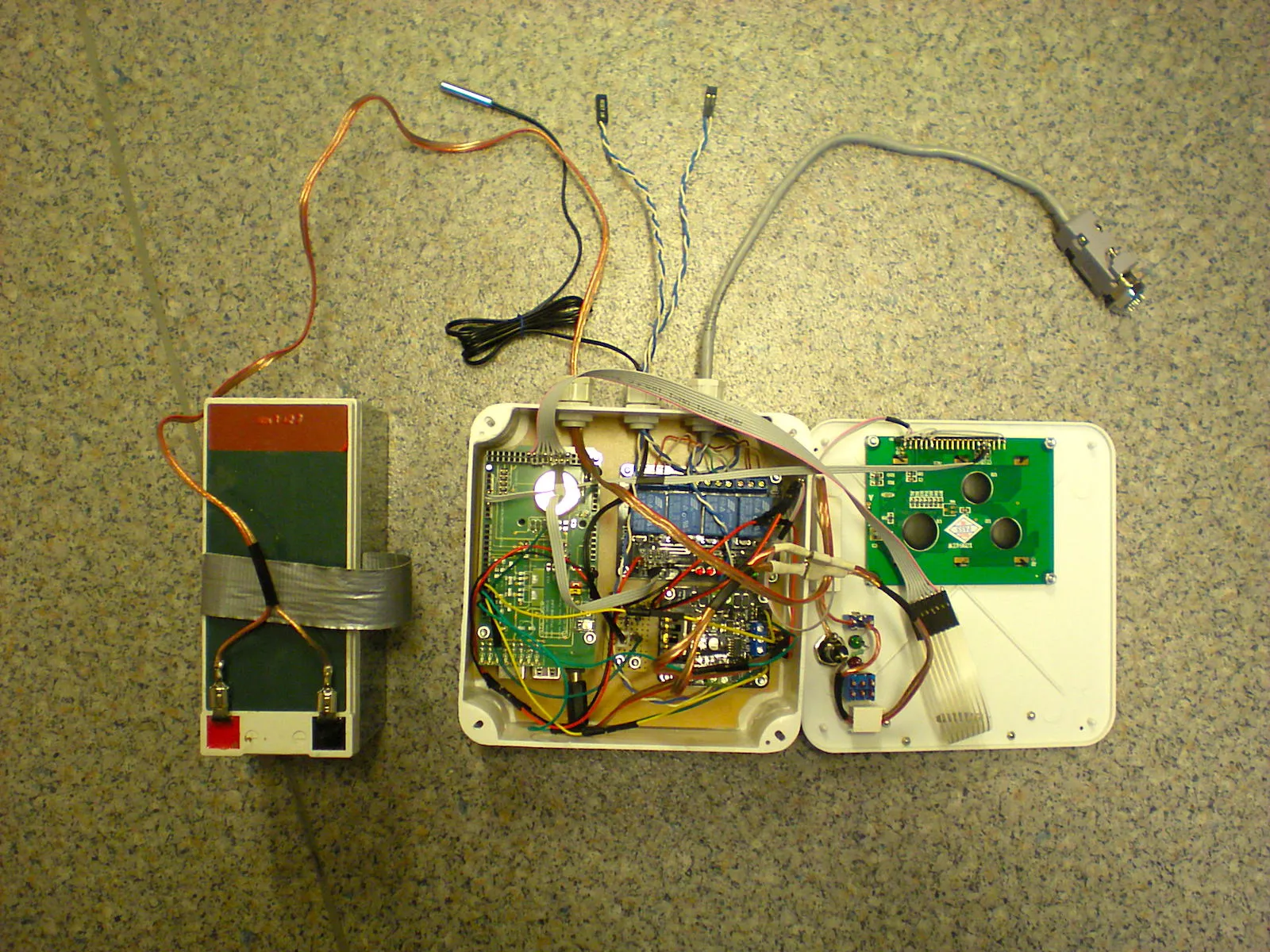 All the electronics inside their protective box