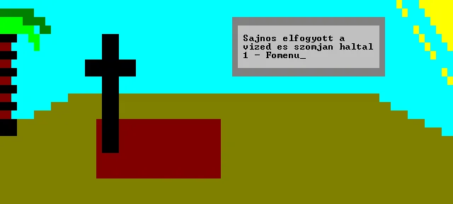 Game over screen shown when you did not survive