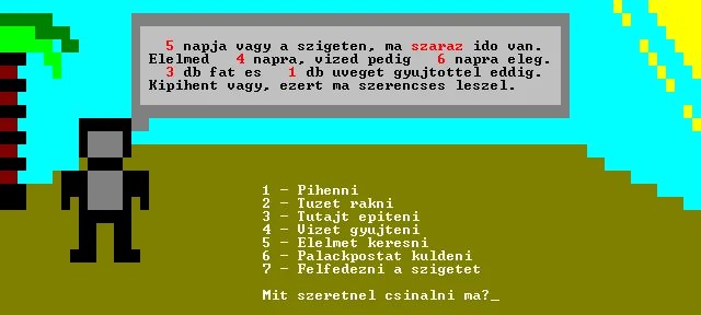 The in-game menu listing the activities you can choose for the day