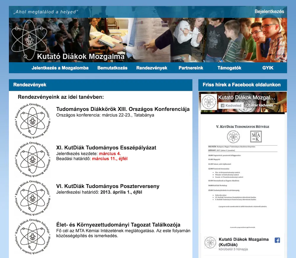 Events page