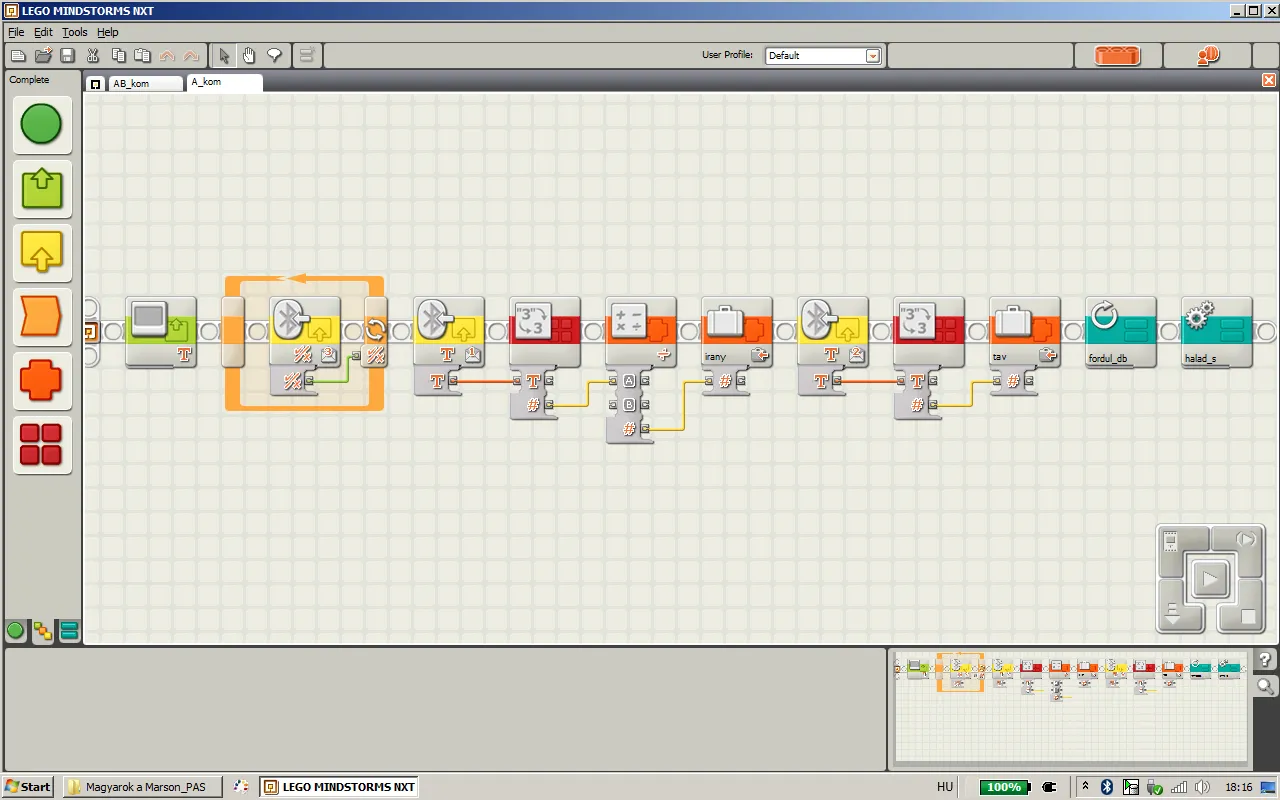 Part of the robot's NXT program