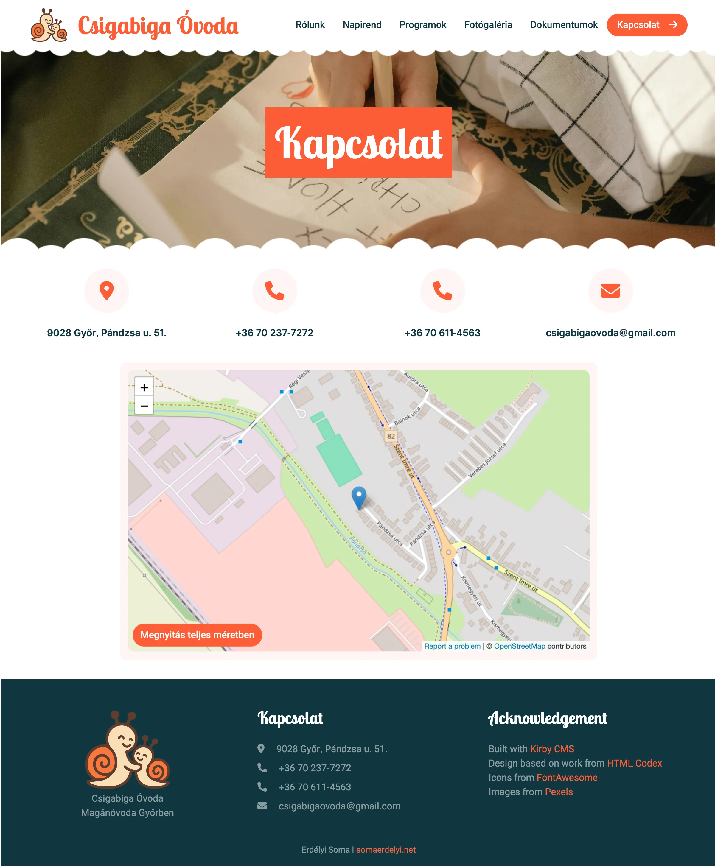 Contact page