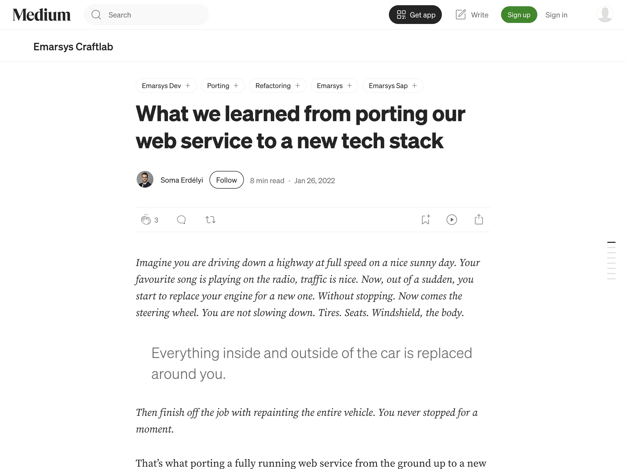 Cover illustration of What we learned from porting our web service to a new tech stack