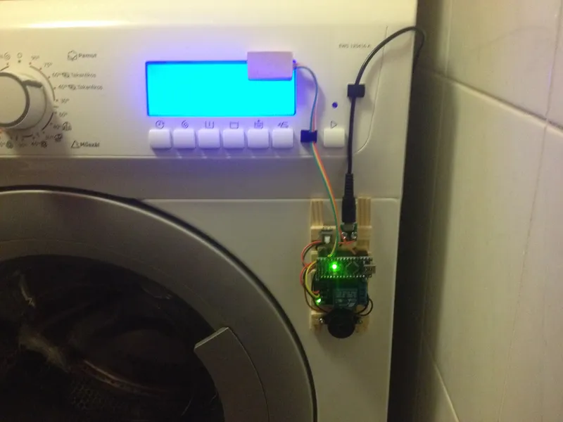 Simple detector that signals when the washing machine has finished its program
