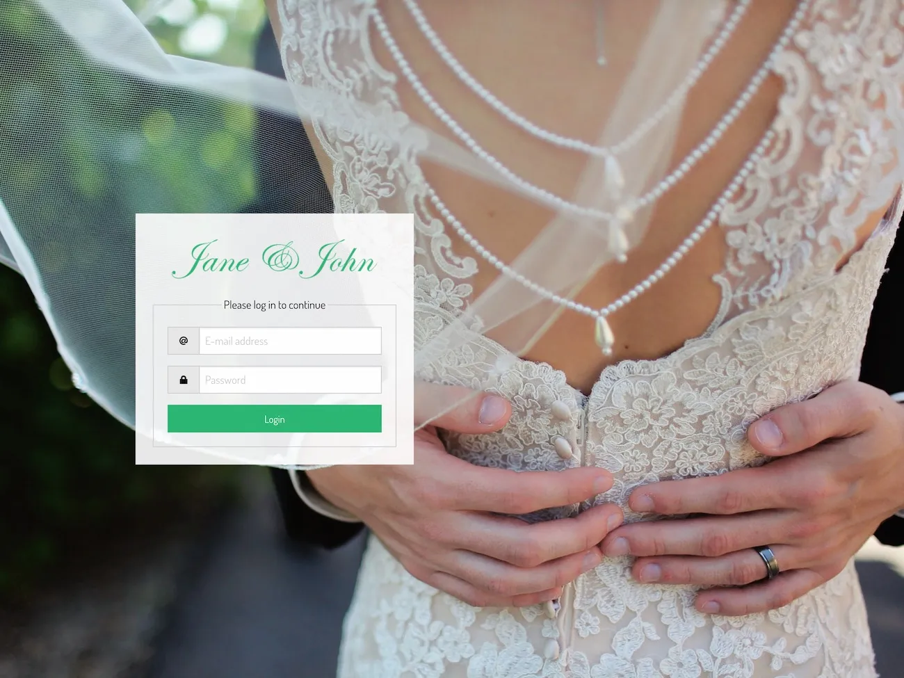 Login page
