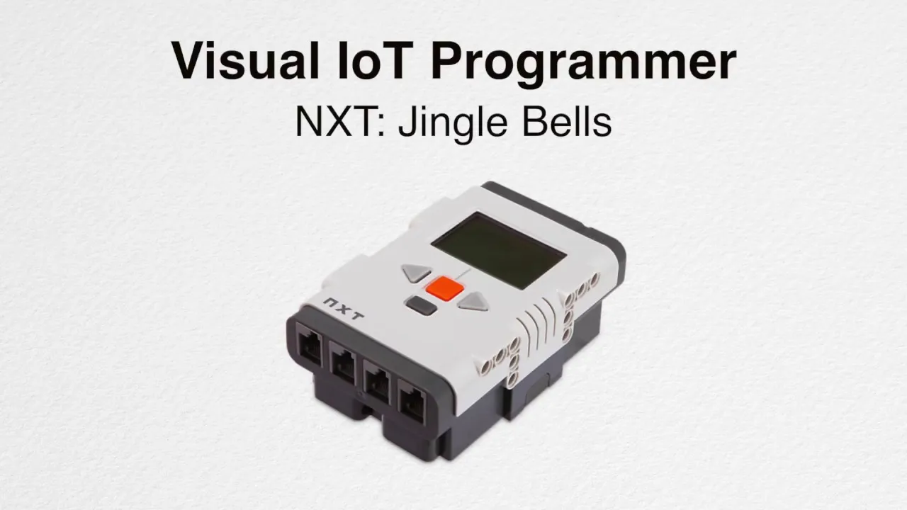 Visual IoT Programmer playing the Jingle Bells tune on a LEGO Mindstorms NXT brick